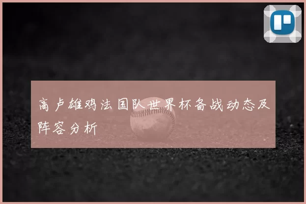 高卢雄鸡法国队世界杯备战动态及阵容分析